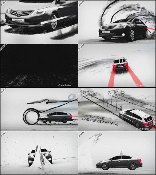 Toyota Avensis OWN THE ROAD by STUDIO AKA_-水墨-科幻-广告-汽车-国际案例