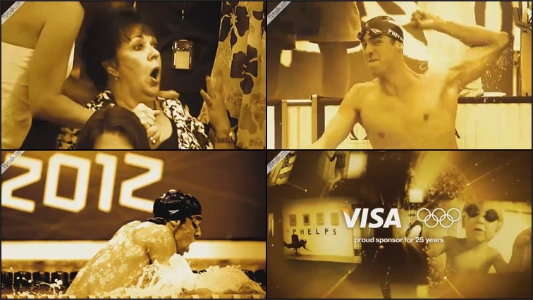 Visa Olympics 2012 Michael Phelps 19 Medals Decorated-光效-怀旧-广告-百货-国际案例