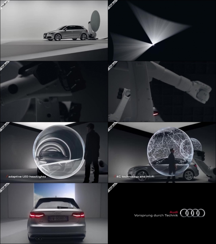 Audi A3 Sportback. Welcome tomorrow-金属-粒子-三维-科幻-广告-汽车-国际案例