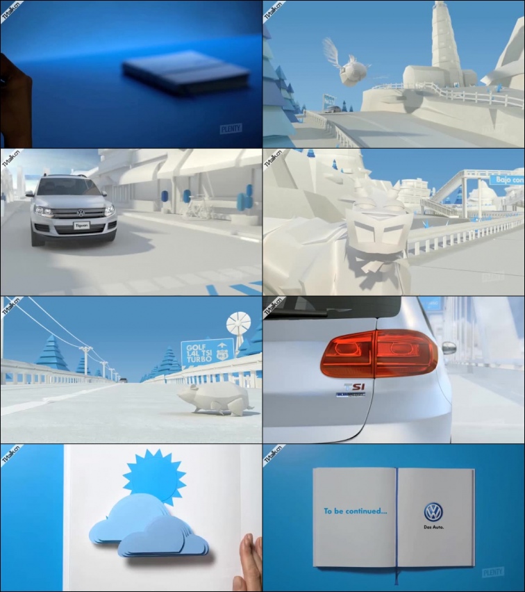 Volkswagen - Think Blue from Pyro.VFX-二维-MG动画-清新-广告-汽车-国际案例