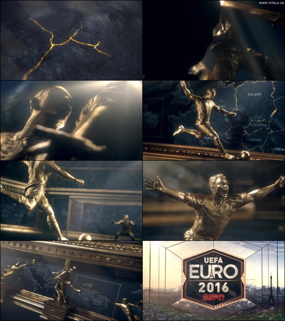 ESPN Euro Cup 2016 Opening Sequence from Imaginary Forces-三维-金属-大气-体育-栏目-包装-国际案例